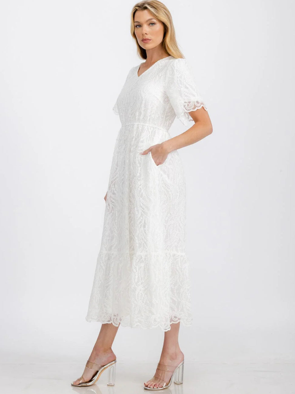 White Lace Maxi Dress