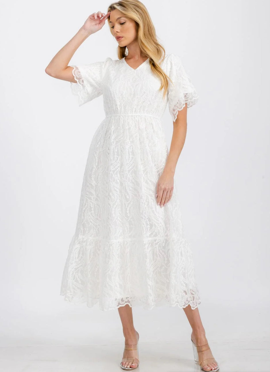 White Lace Maxi Dress