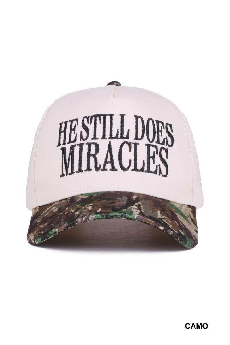 “He Still Does Miracles” Camo Two Tone Canvas Cotton Cap