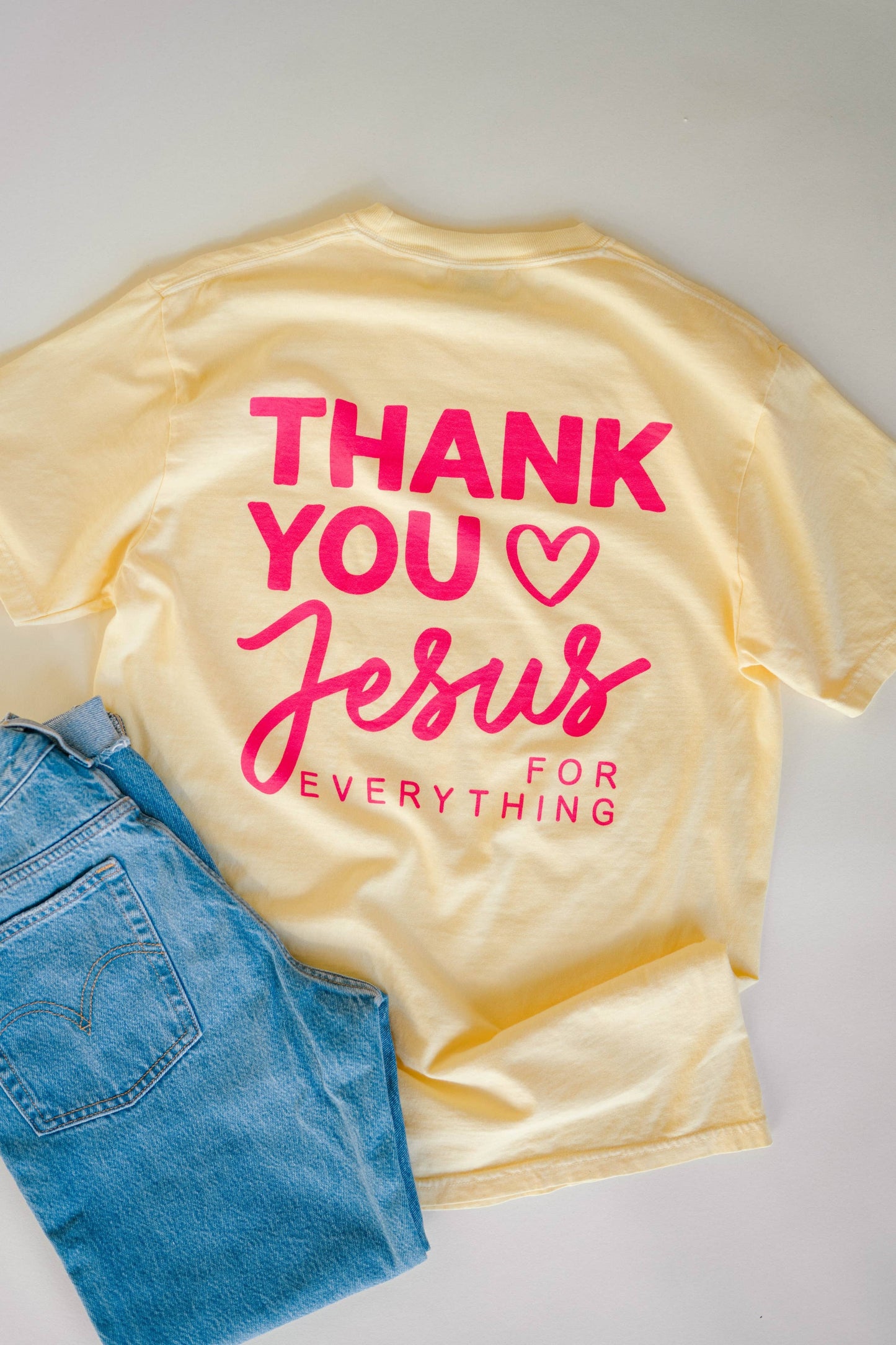Dear Heart Thank You Jesus Tee - Butter