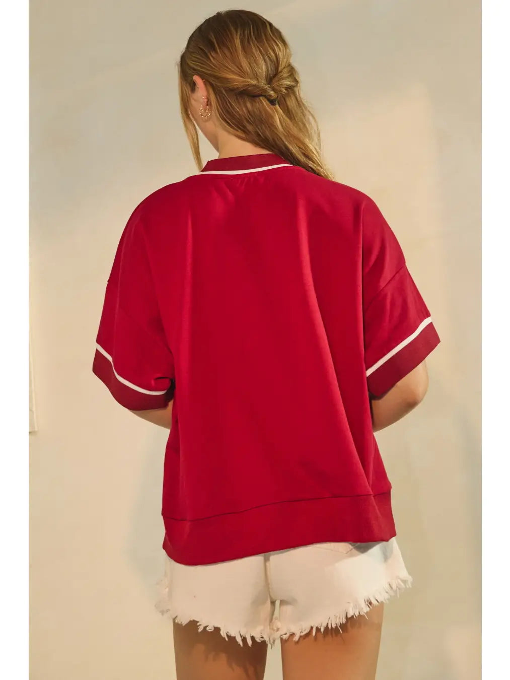 Oversized Game Day Short-Sleeve Sweatshirt