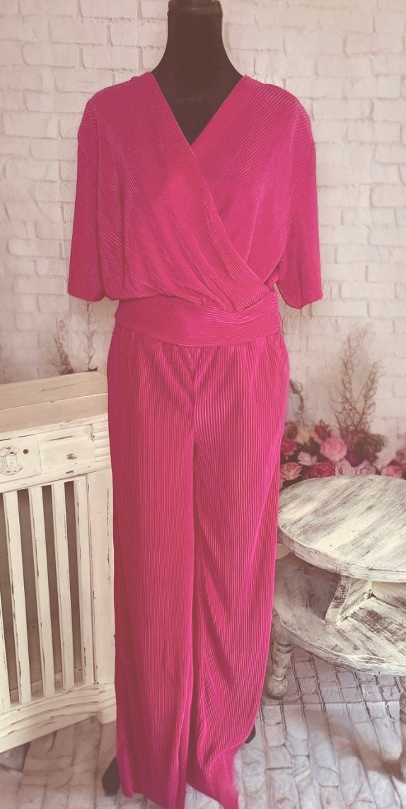 Pink Perfection Ribbed Wide Leg Pant Set
