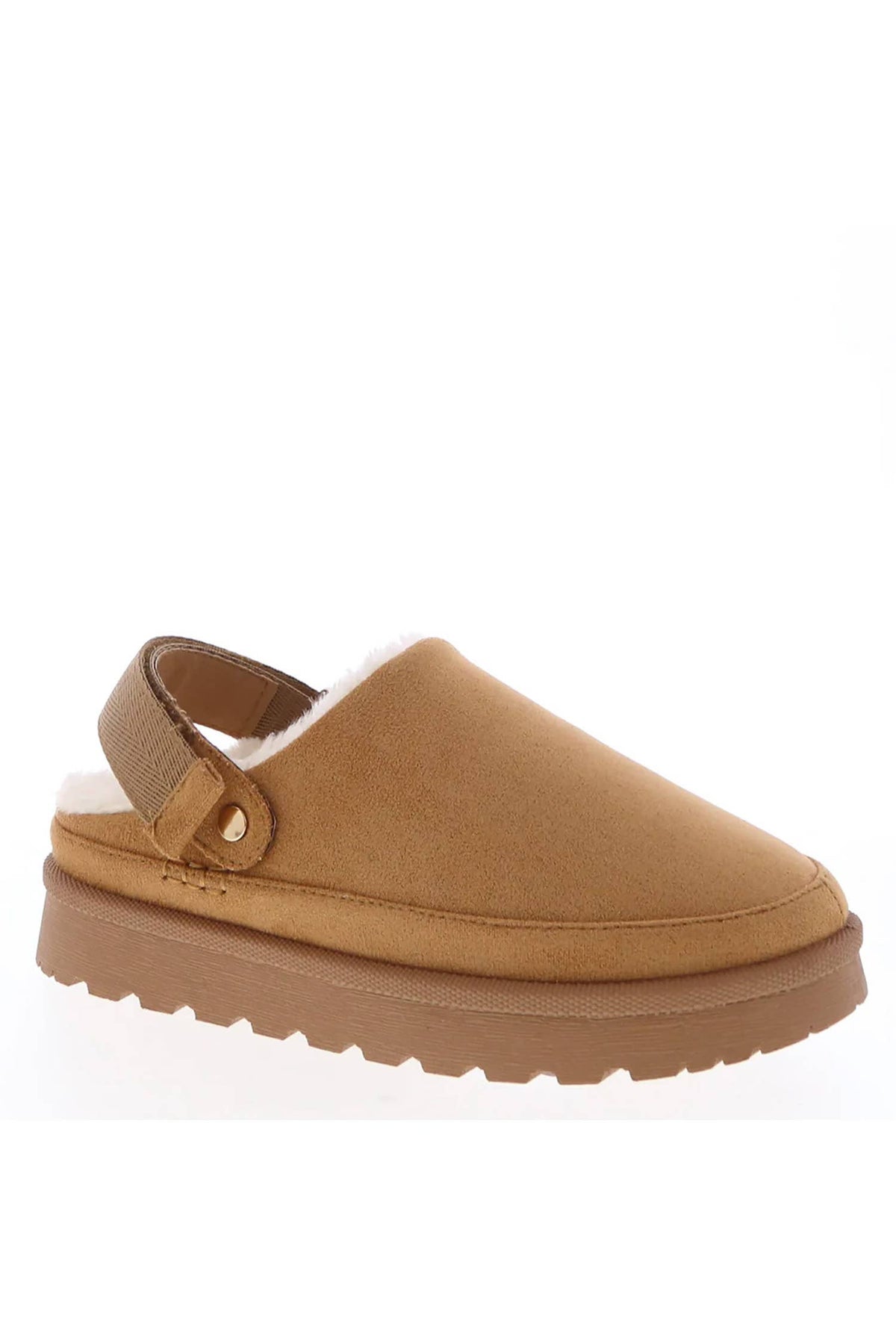 Tan Platform Suede Clog