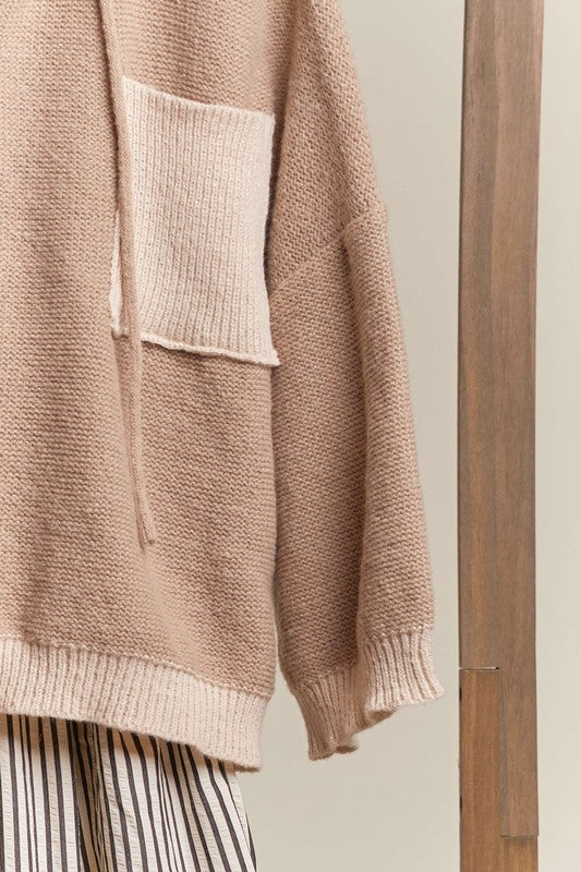 Coffee Hooded Oversized Sweater