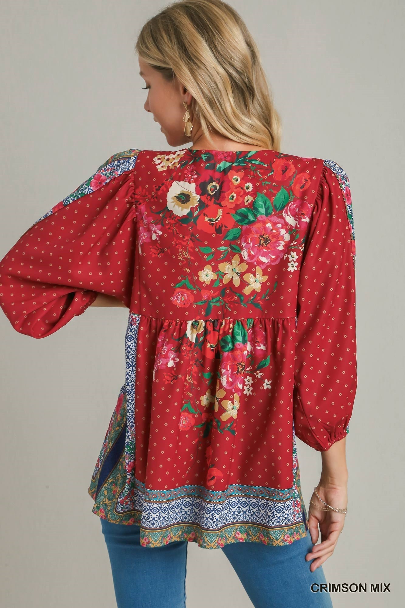 Umgee Floral Mix Boho Top
