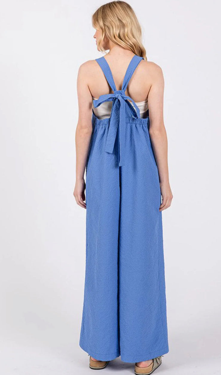 Blue Wide-Leg Jumpsuit