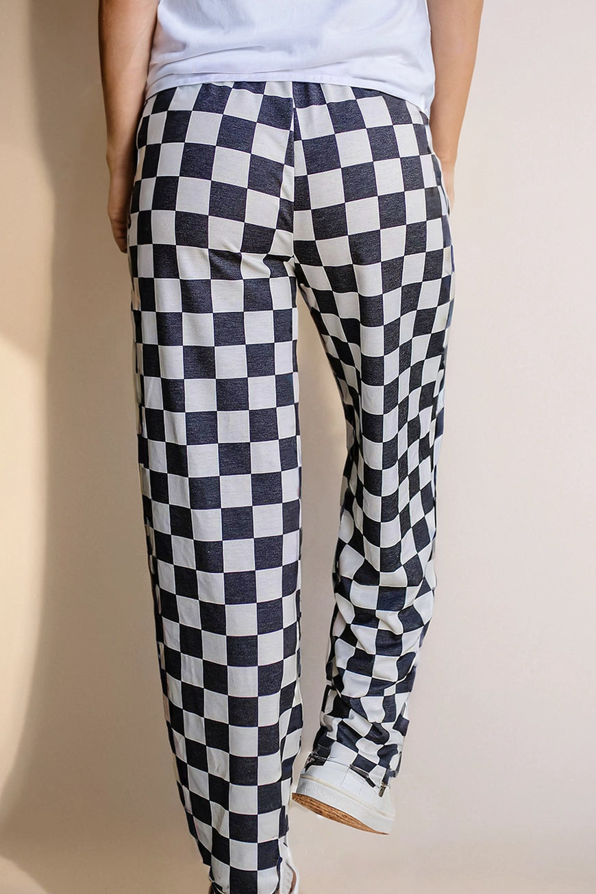 Checkered Wide Leg Pants