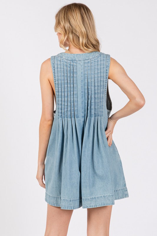 Light Denim Washed Romper