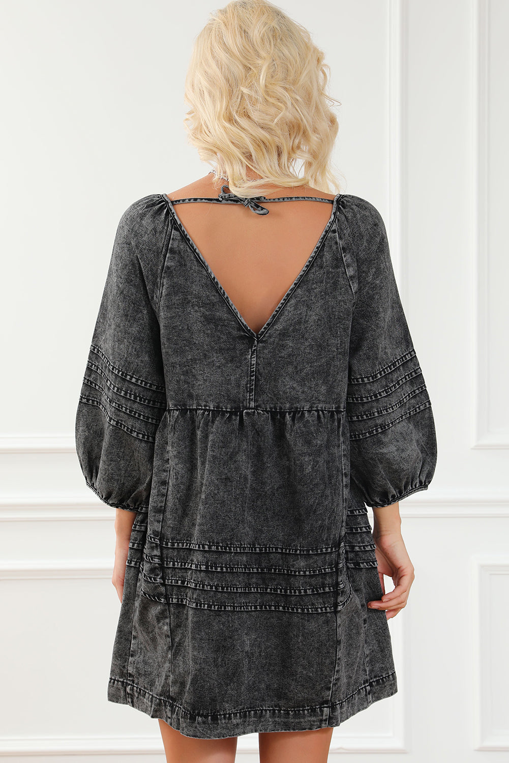 Black Denim Babydoll Dress