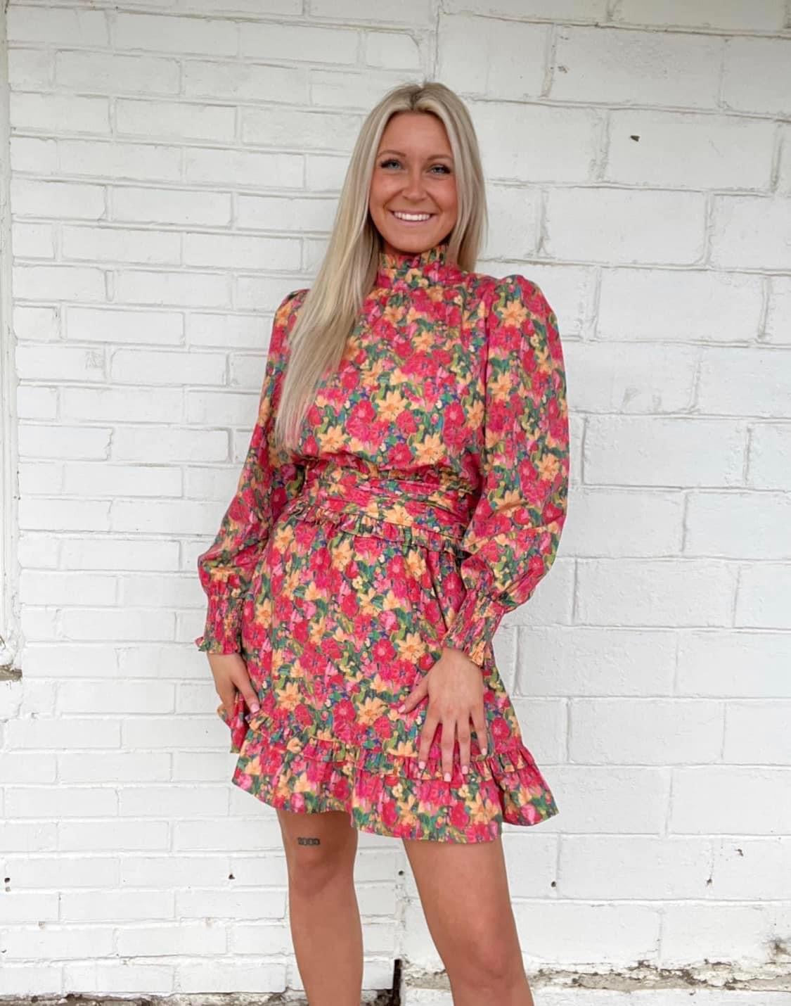 In Full Bloom Floral Mini Dress