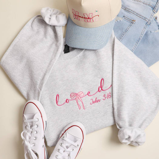 LOVED JOHN 3:16 Embroidered Sweatshirt