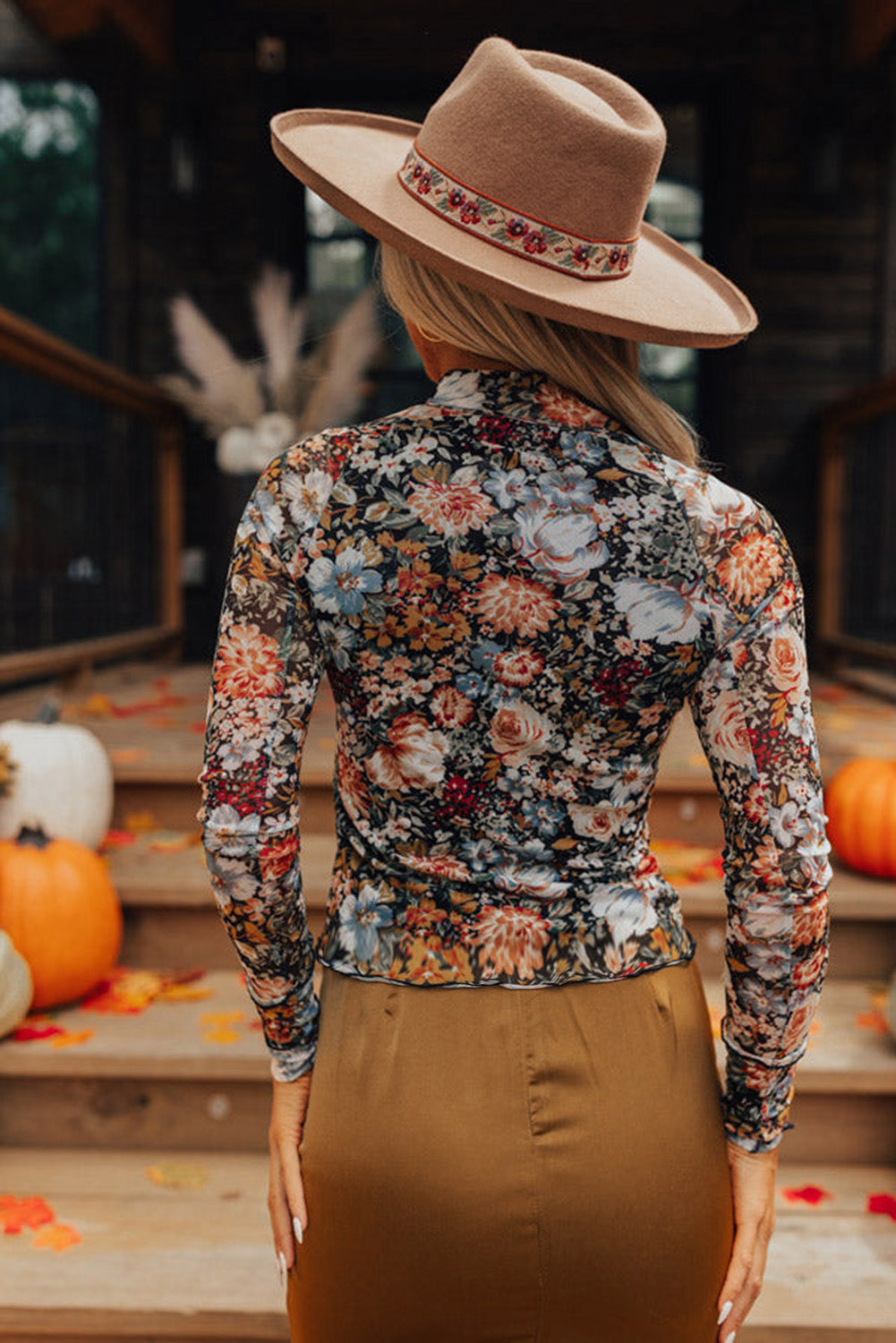 Floral Mix Mesh Layering Top