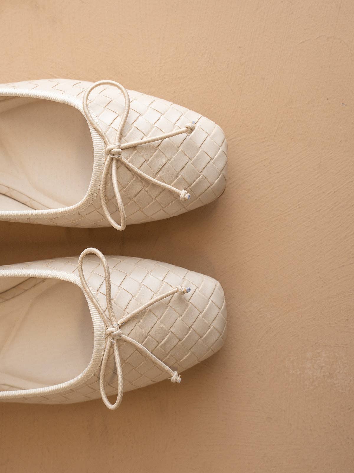 Beige Woven Ballet Flat