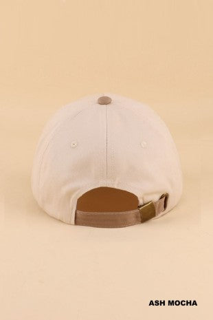 Mommin' Two Tone Canvas Cotton Cap Ash Mocha