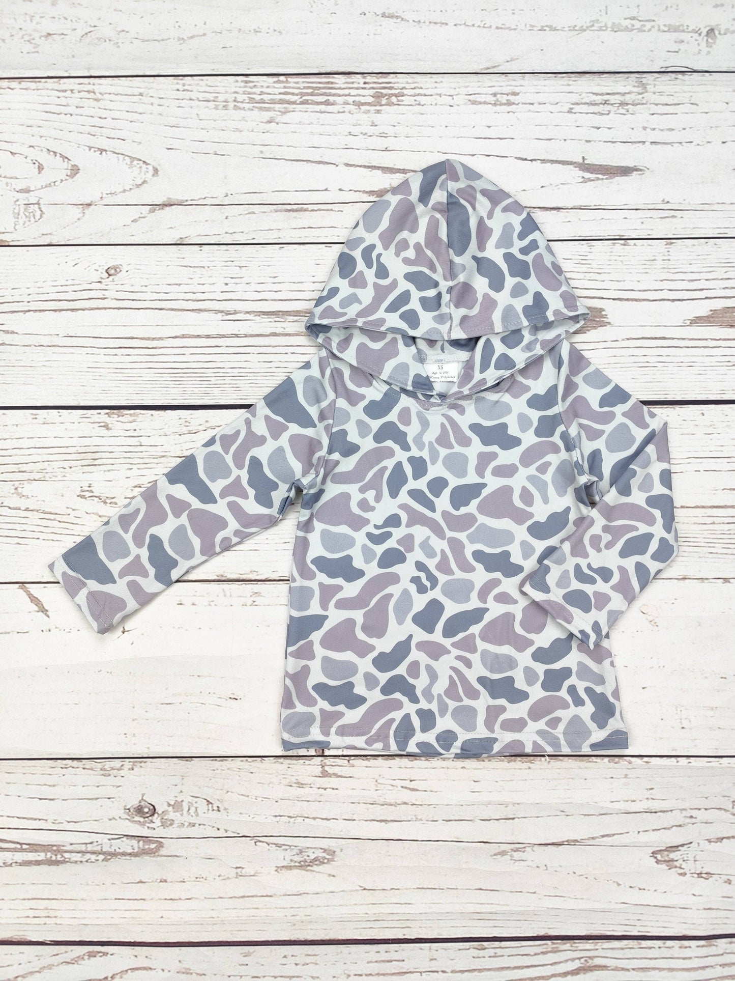 Camouflage Printed Kids Hoodie: 6-7T