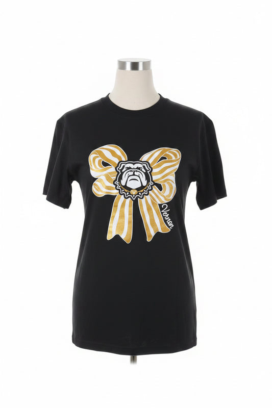 Vernon Bulldog Comfort Color Bow Tee