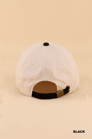 Mommin' Two Tone Canvas Cotton Cap Black