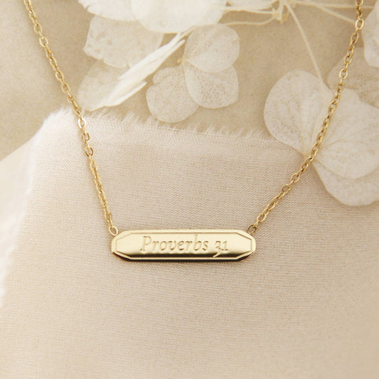 Proverbs 31 More Precious Than Jewels Necklace (Yellow Gold)