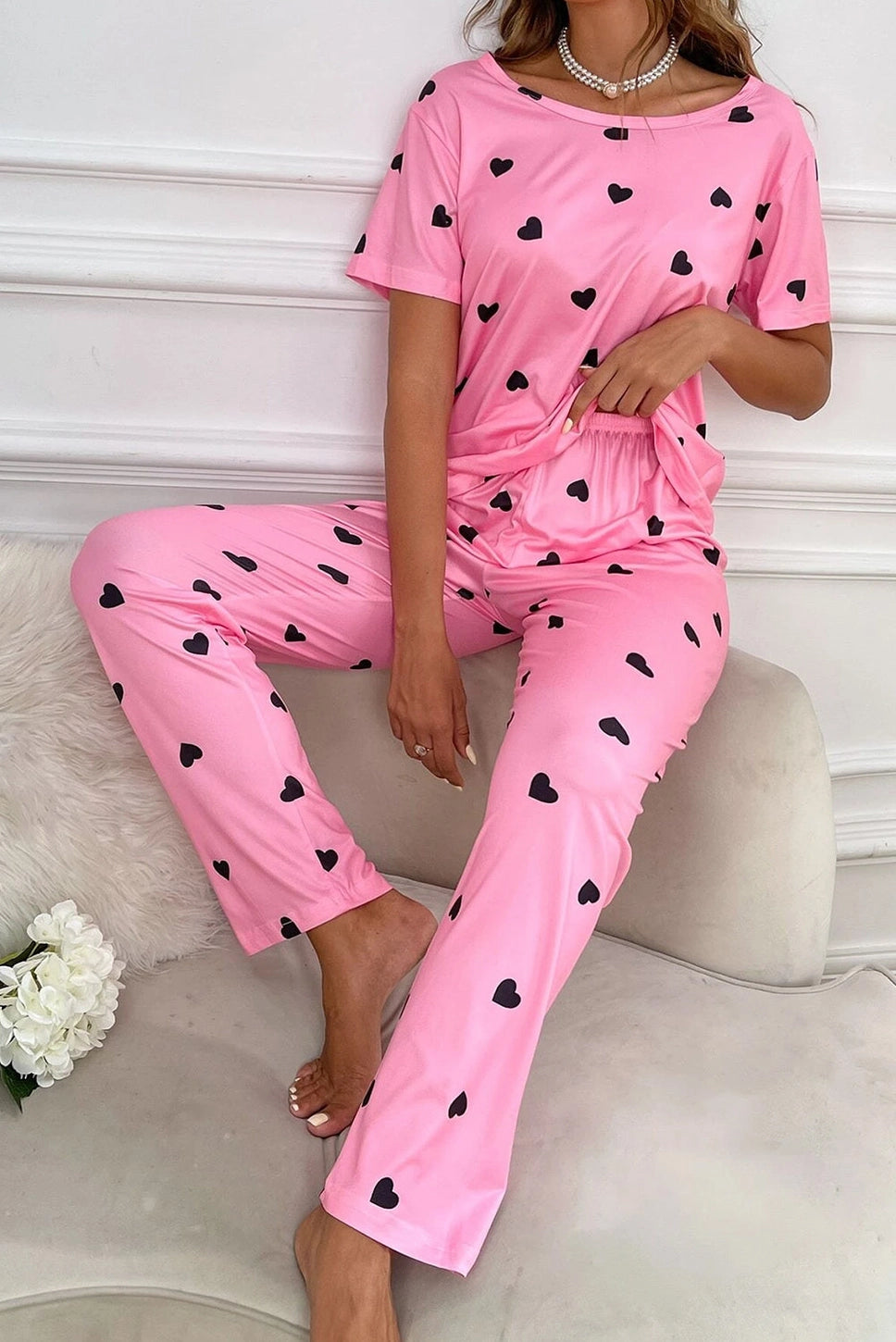 Pink Heart Lounge Set