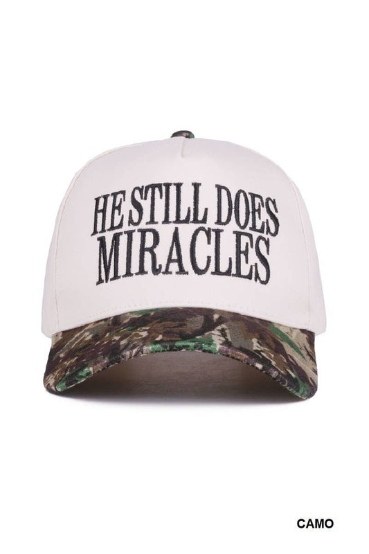 “He Still Does Miracles” Camo Two Tone Canvas Cotton Cap