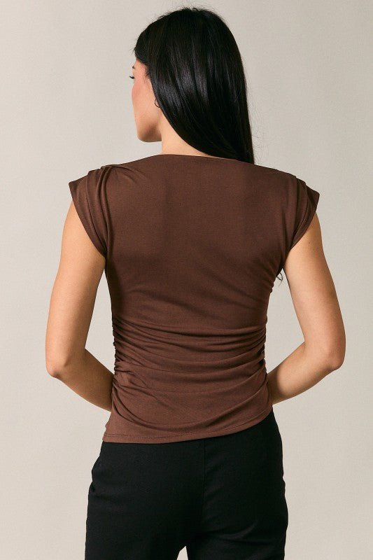 Chocolate Luxe Ruched Modal Top