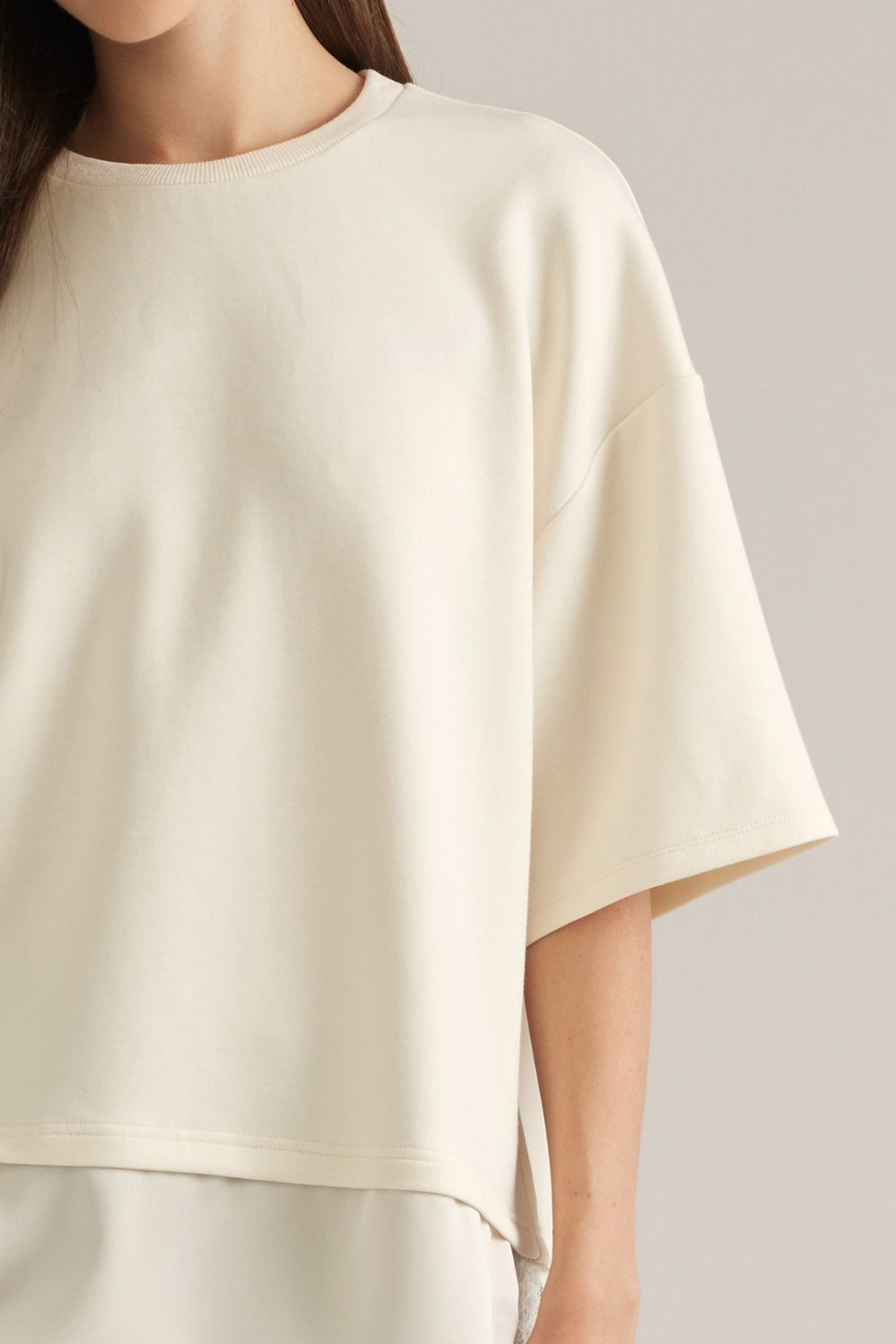 Cream Lace Trim Knit Top