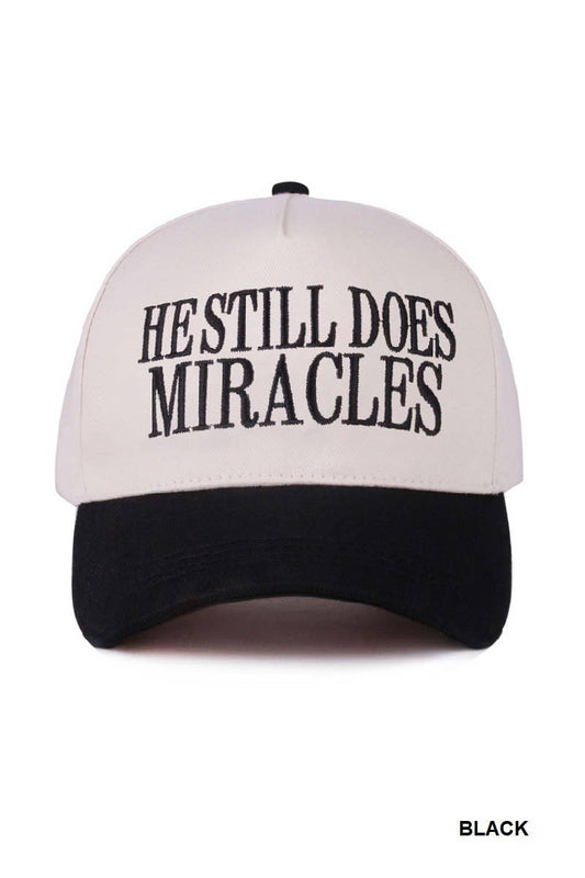 “He Still Does Miracles” Black Two Tone Canvas Cotton Cap