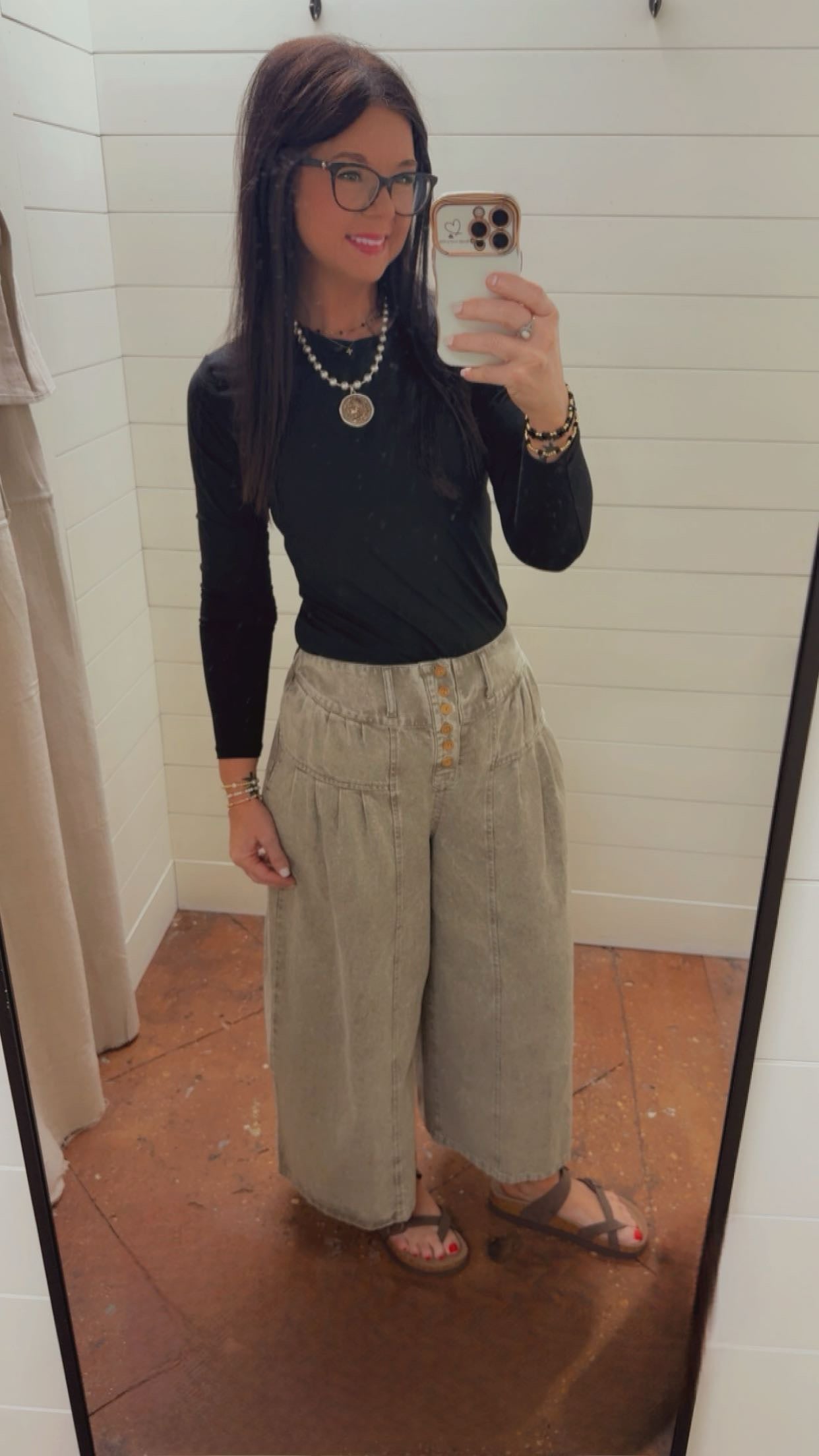 Olive Pleated Wide Leg Pants