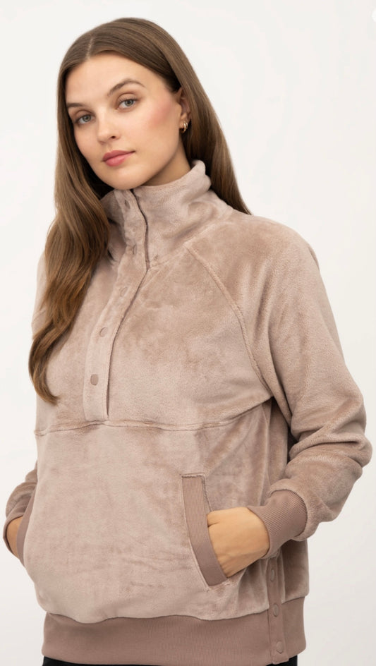 Khaki Butter Soft Snap Pullover