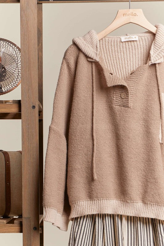 Coffee Hooded Oversized Sweater