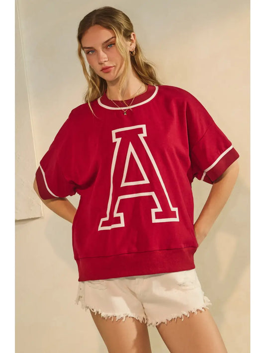 Oversized Game Day Short-Sleeve Sweatshirt