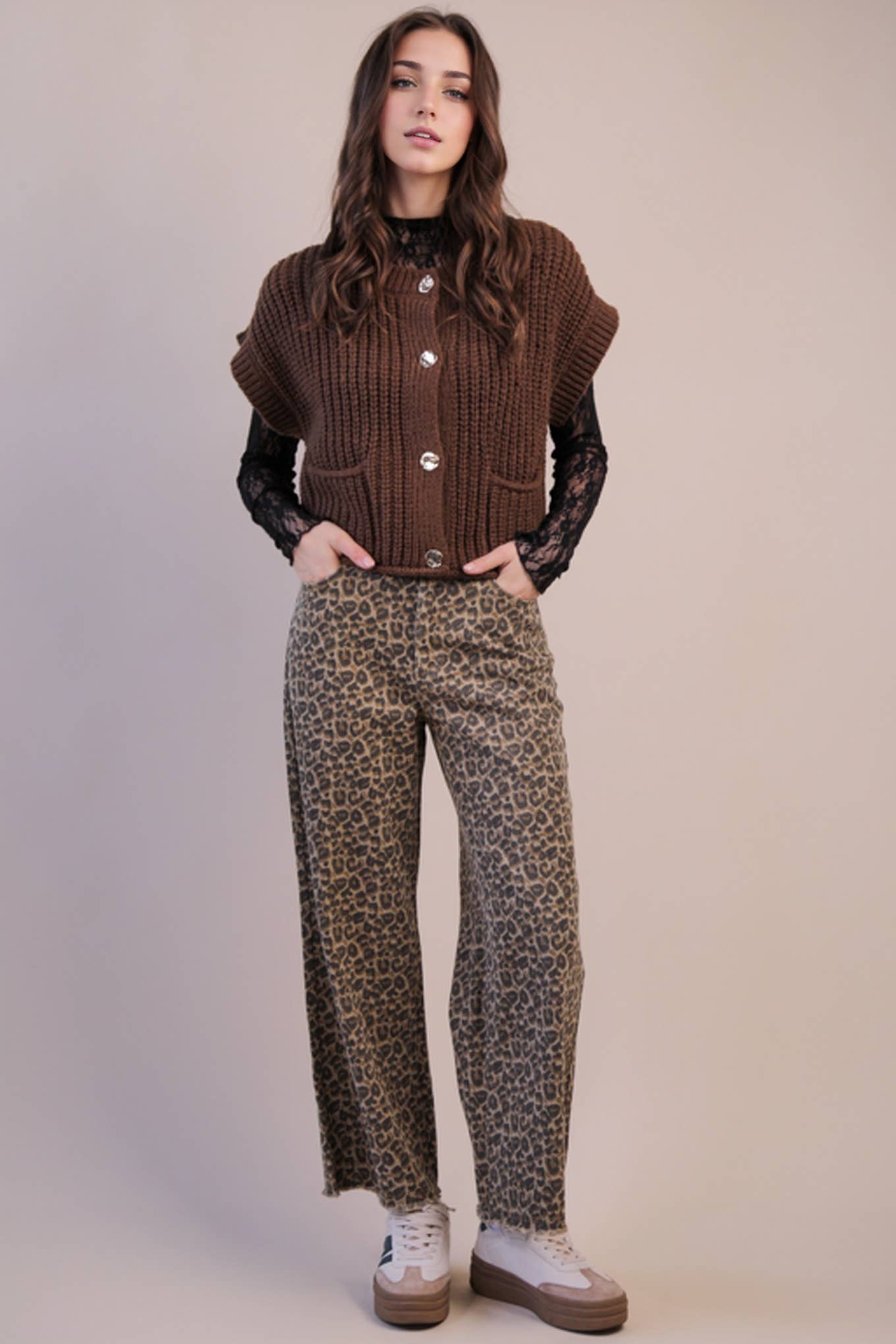 Chocolate Button Down Knit Sweater