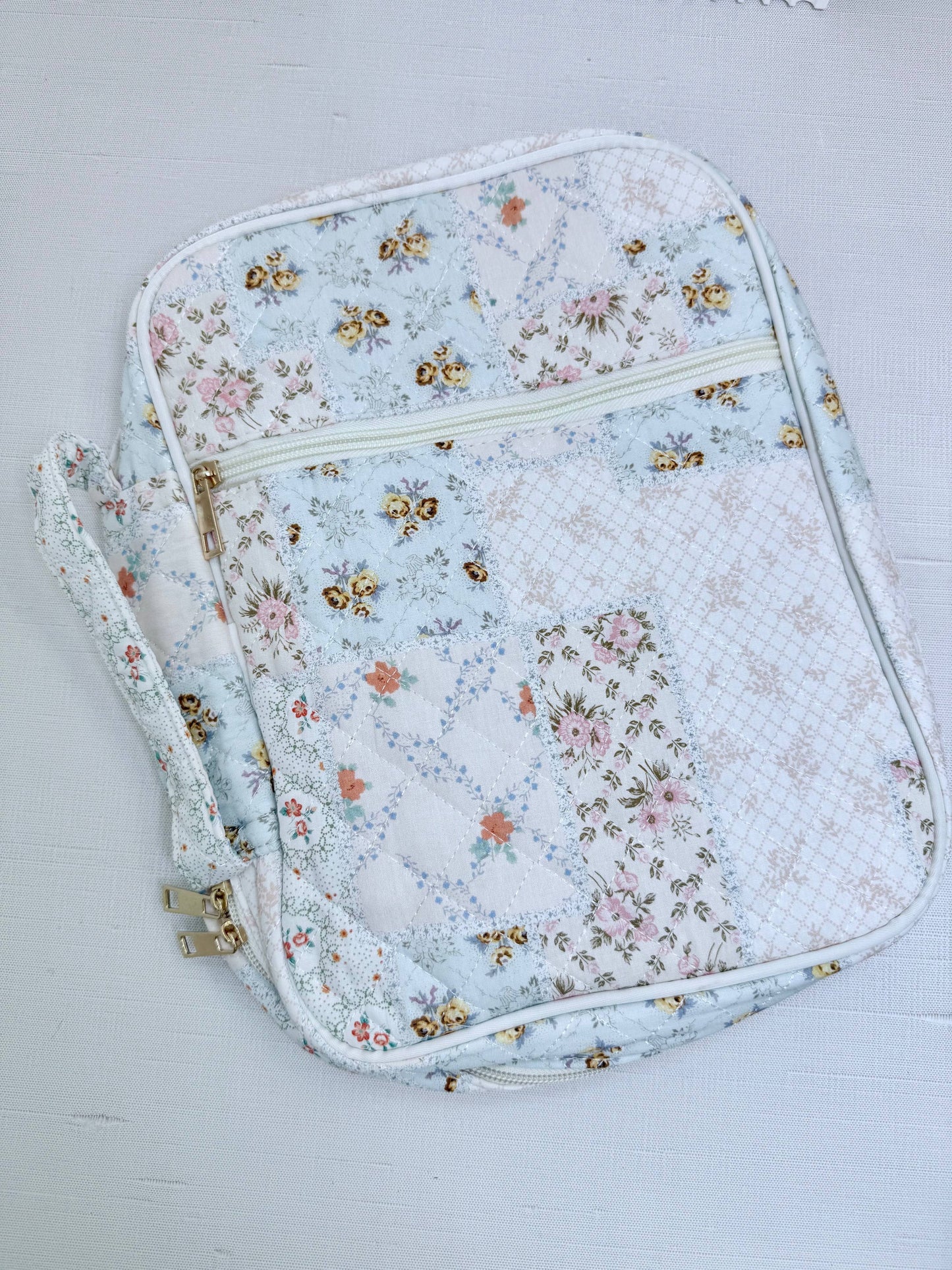 Floral Patchwork Quilted Bible Cover