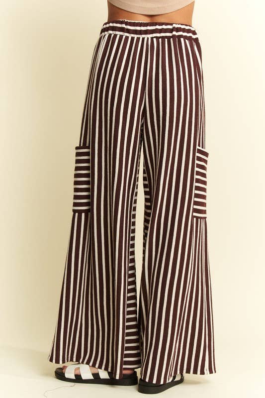Brown Stripe Wide Leg Pants