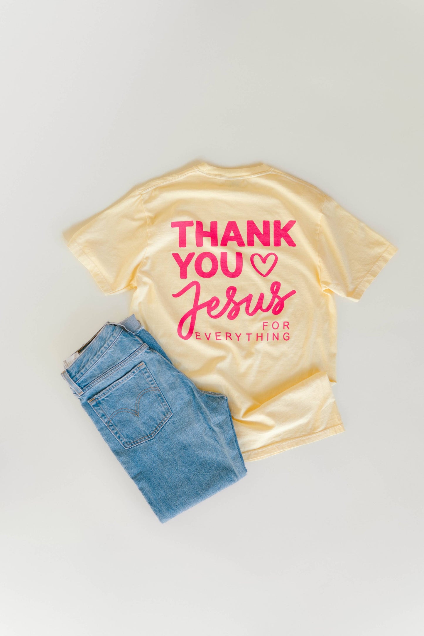 Dear Heart Thank You Jesus Tee - Butter