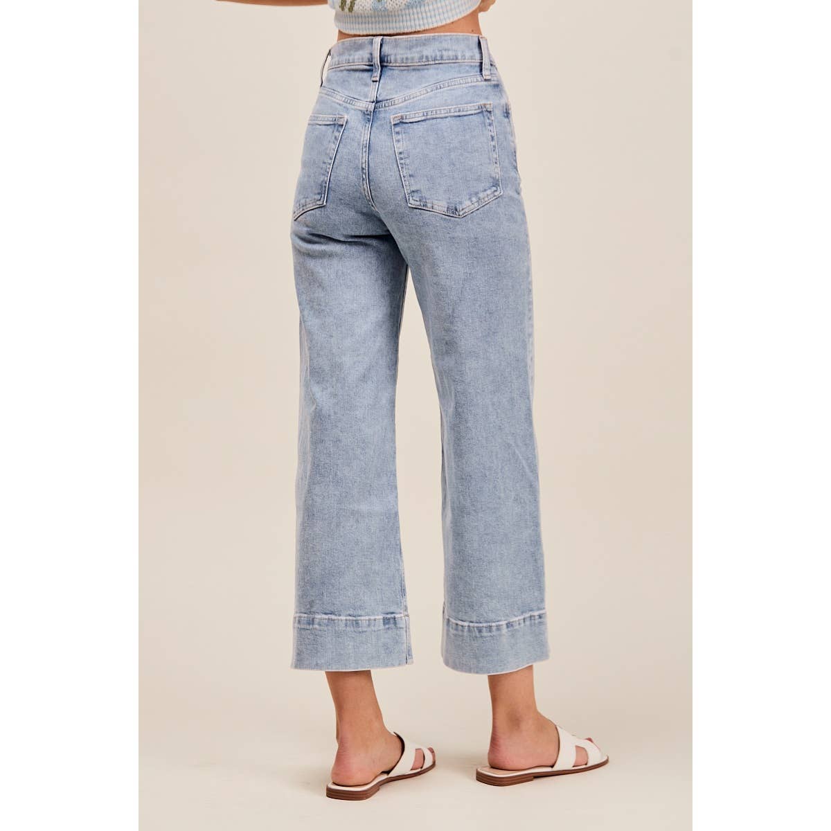 Light Wash Wide Leg Denim Jeans