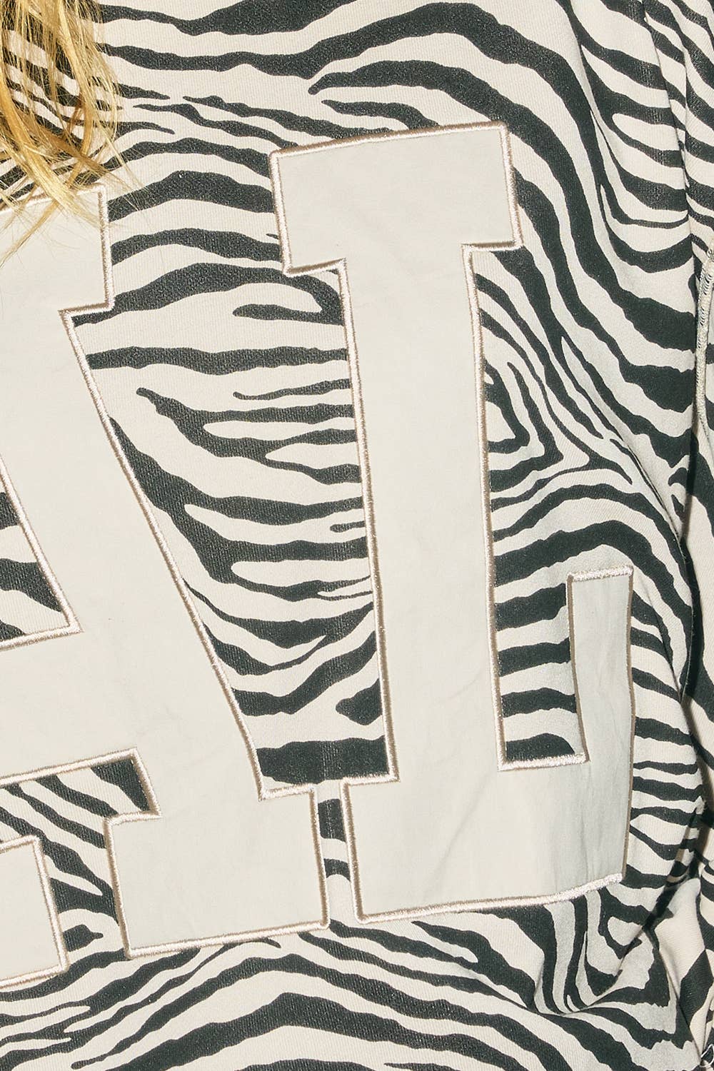 Zebra 'AL' Mock-Neck Sweatshirt