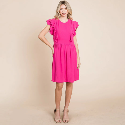 Spin Me Around Fuchsia Mini Dress