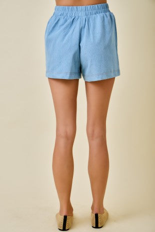 Light Denim Contrast Stitch *Complete Short Set*