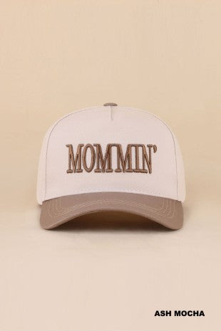 Mommin' Two Tone Canvas Cotton Cap Ash Mocha
