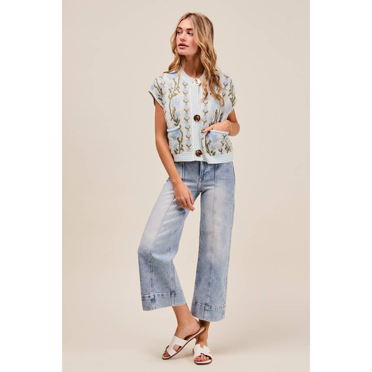 Light Wash Wide Leg Denim Jeans