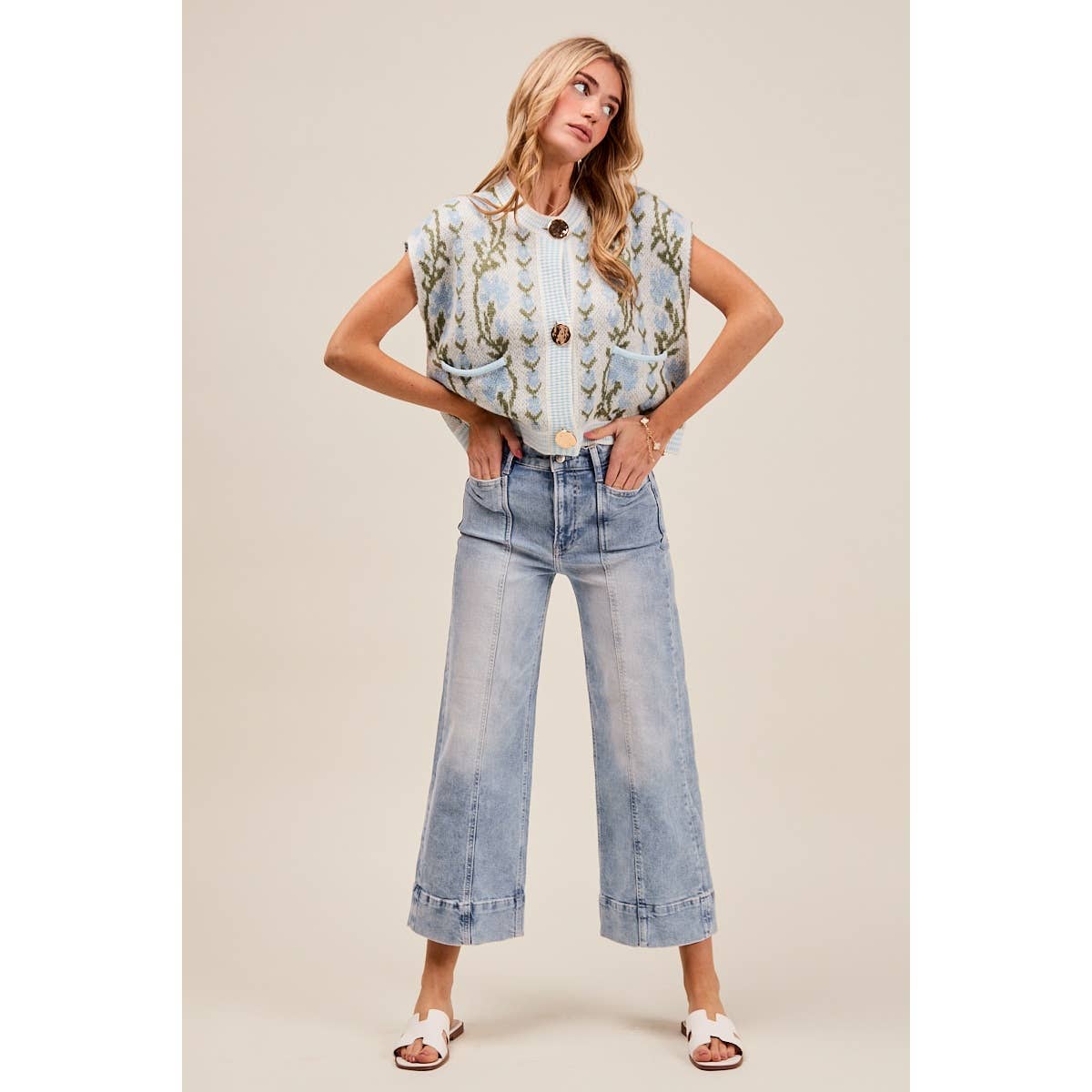 Light Wash Wide Leg Denim Jeans