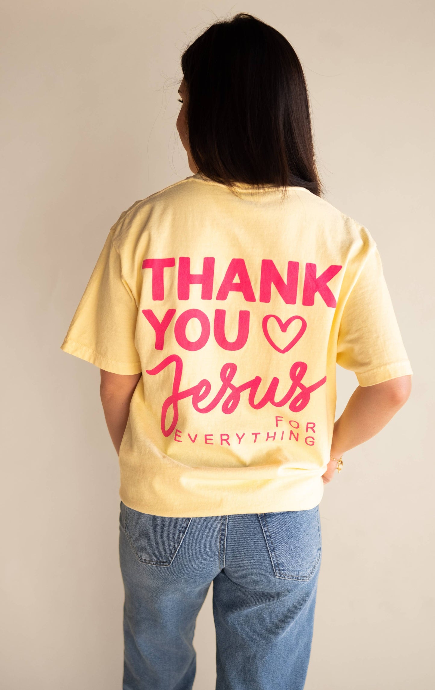 Dear Heart Thank You Jesus Tee - Butter