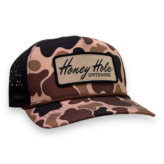 Honey Hole Performance Rope Hat - Heritage Patch - Duck Camo