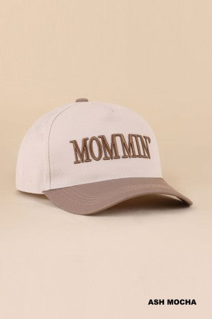 Mommin' Two Tone Canvas Cotton Cap Ash Mocha
