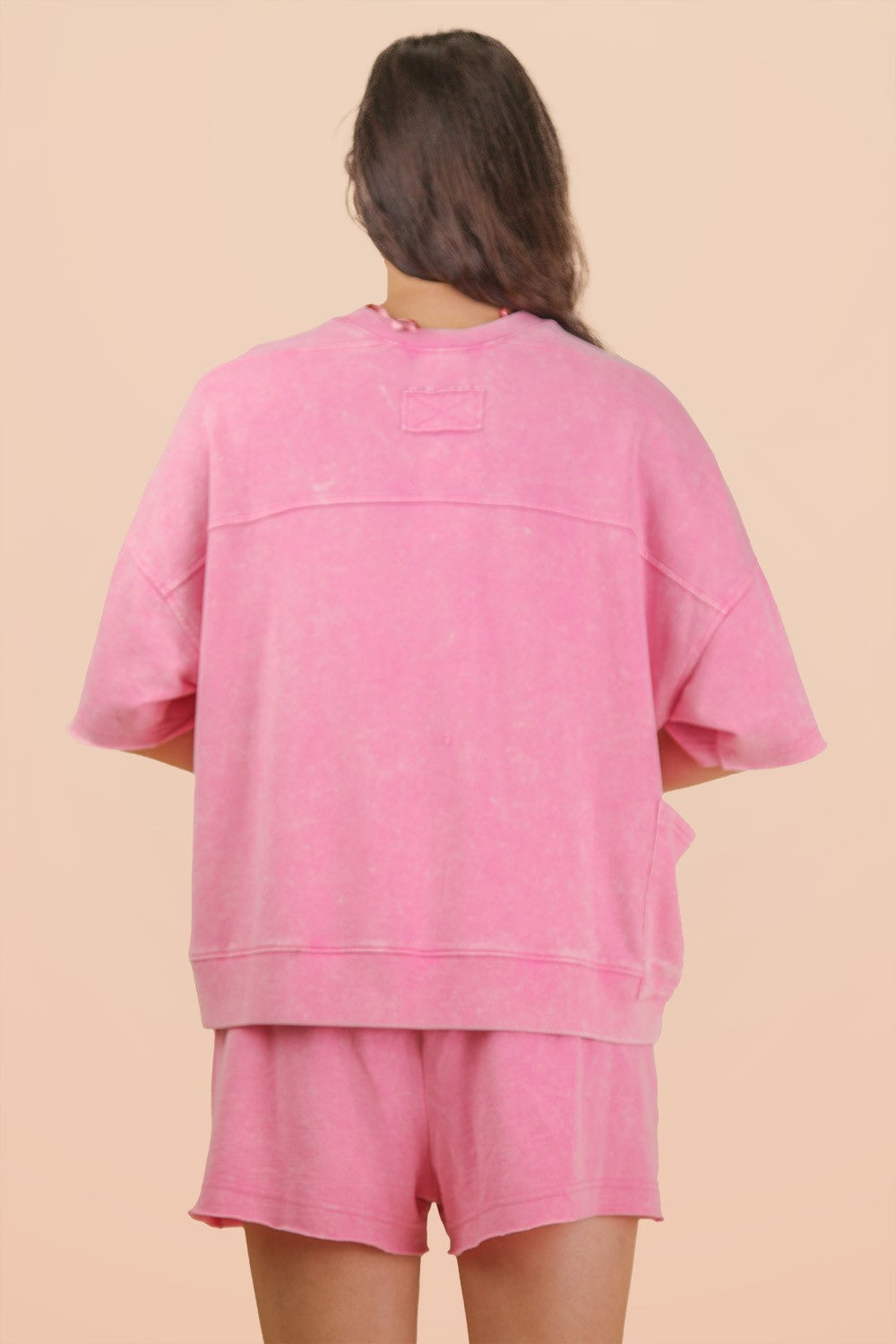 Pink Mineral Wash Short Set