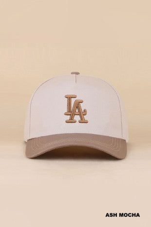 LA City Logo Two Tone Canvas Cotton Cap Ash Mocha