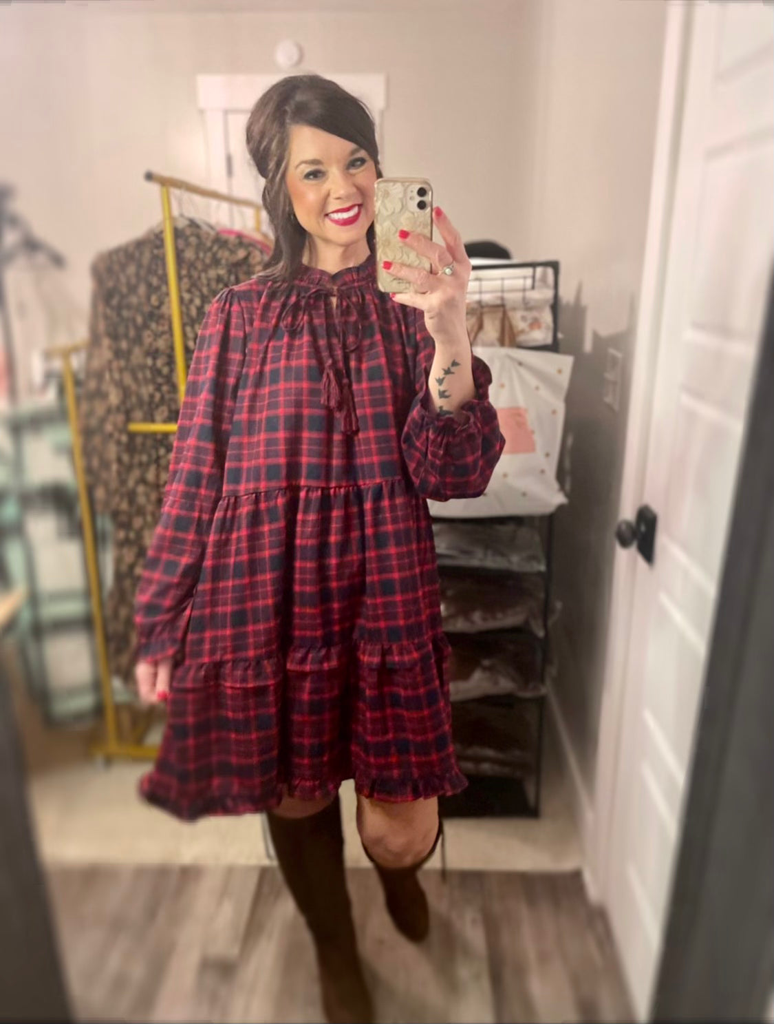 Red Plaid Dress