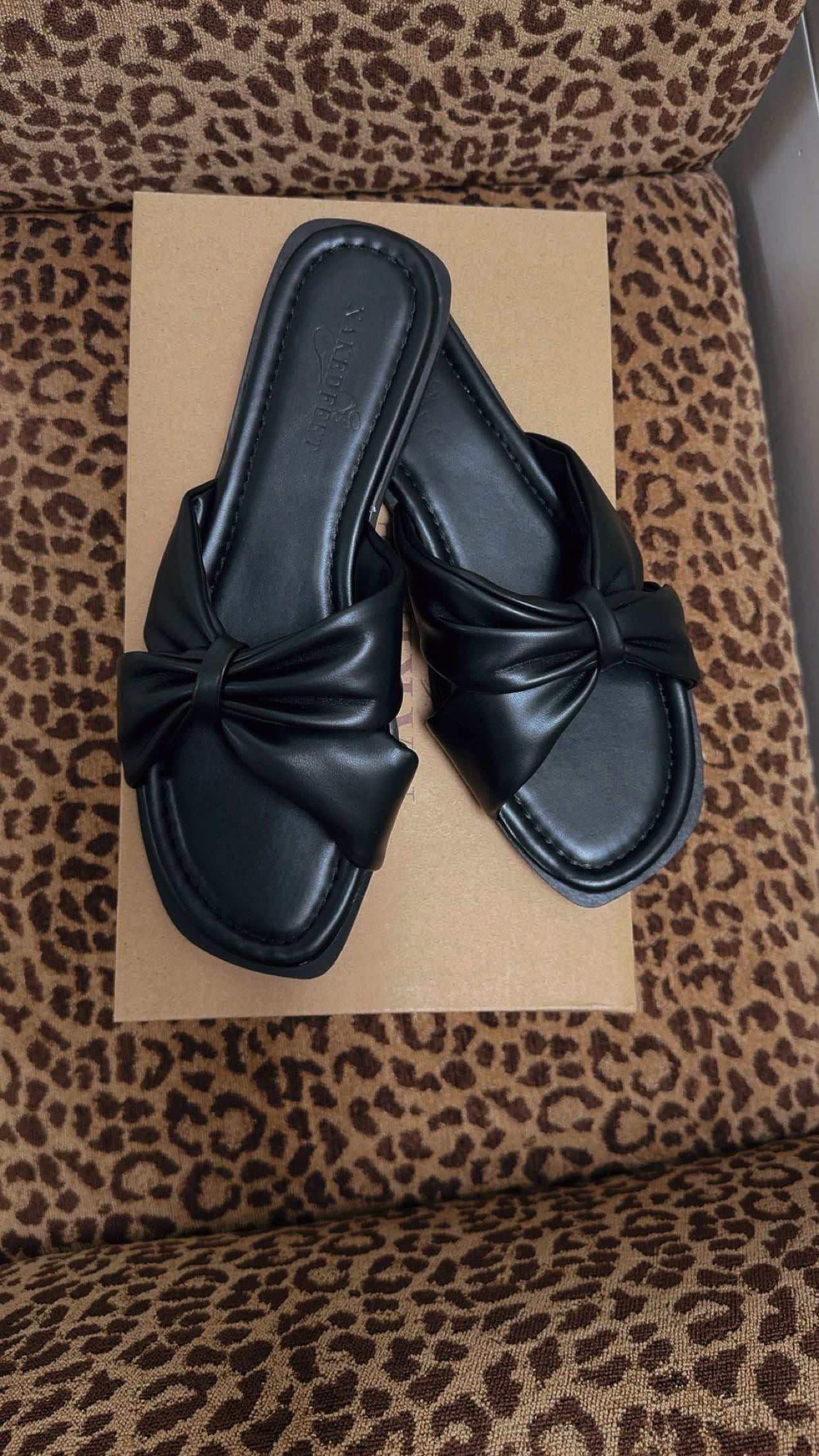 Naked Feet Black Knotted Detail Slip on Sandal