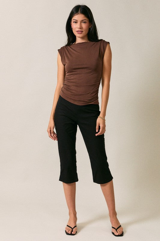 Chocolate Luxe Ruched Modal Top